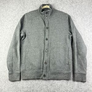 Banana Republic Jacket Men M Gray Fleece St Jaspe Full Zip Casual Modern Button*
